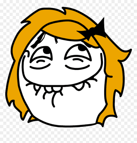 Derpina grinning, one of the original Rage Comics faces